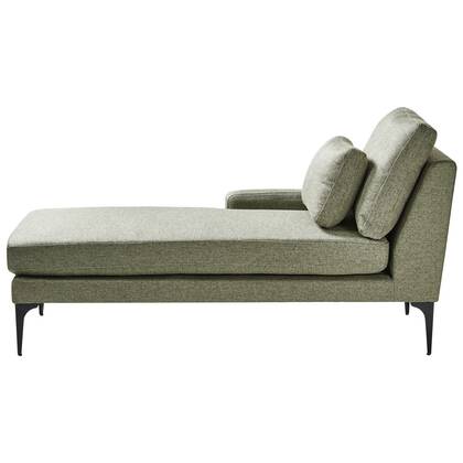 Beliani - EWRON - Chaise longue - Olijfgroen - Rechtszijdig - Stof