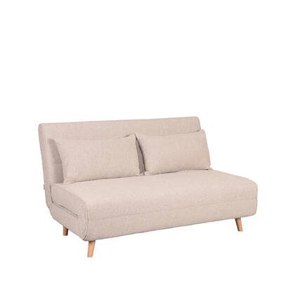 LABEL51 - Slaapbank Double - Naturel Boucle - Naturel Hout