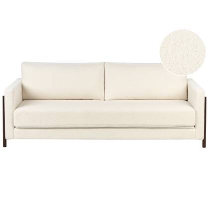 Beliani - ORSA - Slaapbank - Wit - Bouclé