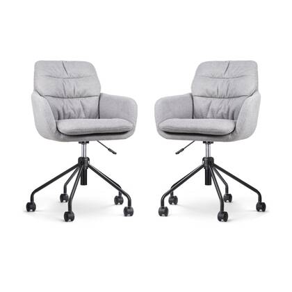 Nolon Nout-Mia Bureaustoelen Set van 2 - Beige - Zwart Onderstel