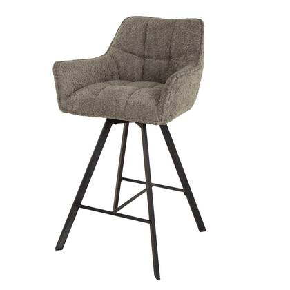 AnLi Style Barstoel raster draaibaar - Bouclé taupe - set van 2