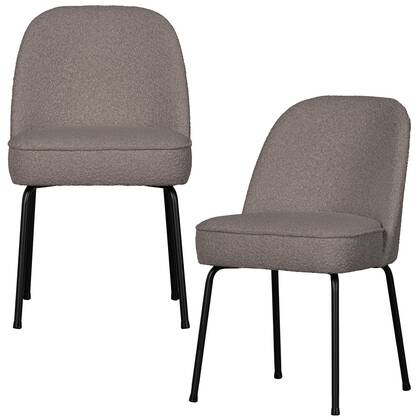 WOOOD Vogue Eetkamerstoelen - Velvet - Nougat - Set van 2