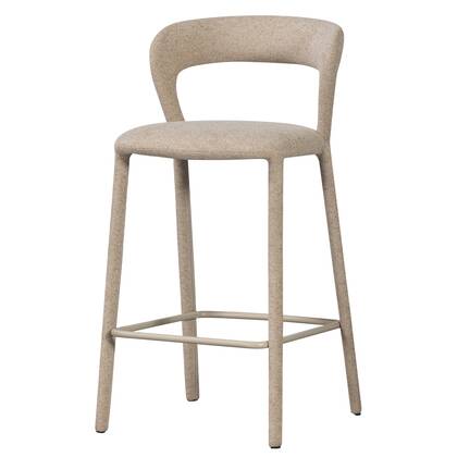 WOOOD Noble Barstoel - Geweven Stof - Zand - 95x48x52