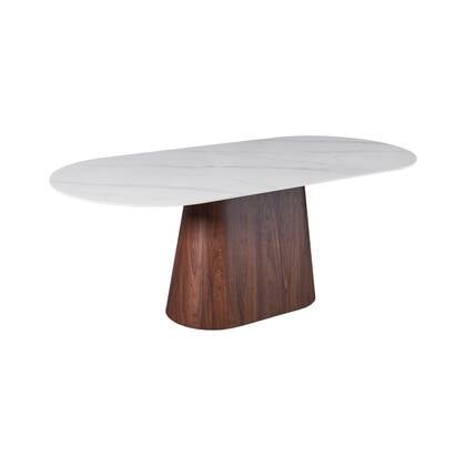 Giga Meubel - Eettafel Wit Keramiek|Walnoot - 200x90x75cm - Madia