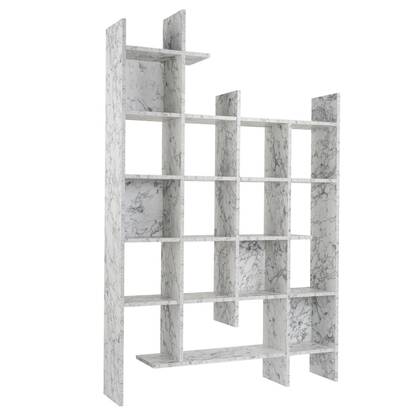 Calicosy - Boekenkast met 18 planken MANCO - H188 cm - Marmereffect