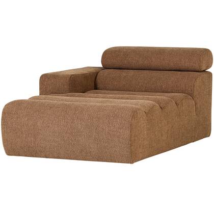 WOOOD Novi Chaise Longue Element Arm Links - Polyester- Karamelbruin