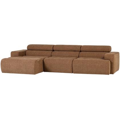 WOOOD Novi Chaise Longue Bank Links - Polyester - Karamelbruin