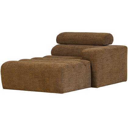 WOOOD Novi Chaise Longue Element Arm Rechts - PES-Karamelbruin Melange