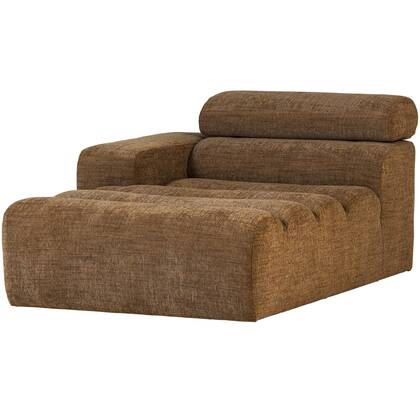 WOOOD Novi Chaise Longue Element Arm Links - PES -Karamelbruin Melange