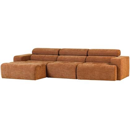 WOOOD Novi Chaise Longue Bank Links - Polyester - Oranje Melange