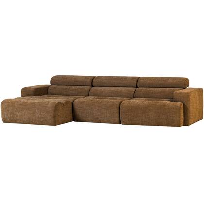 WOOOD Novi Chaise Longue Bank Links - Polyester - Karamelbruin Melange