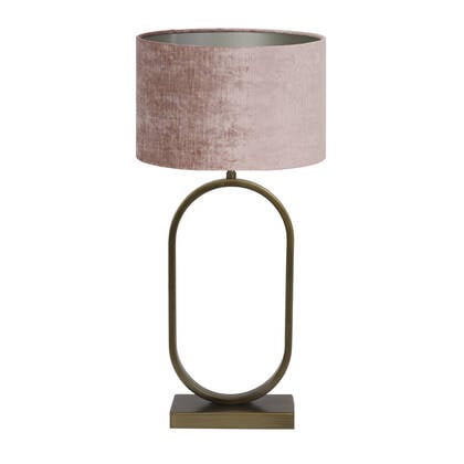 Light & Living Tafellamp Jamiri|Gemstone - Brons| Roze - Ø30x67cm afbeelding