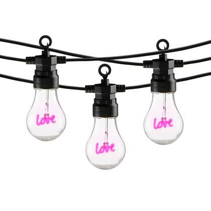 Luca Lighting Love LED Lichtsnoer Buiten - L450 cm - Roze afbeelding