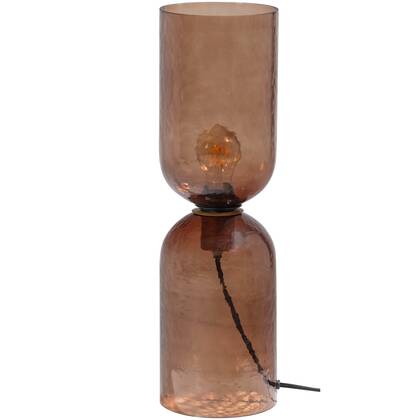 WOOOD Gigi Tafellamp Gehamerd Glas 51xØ15 cm- Bruin afbeelding