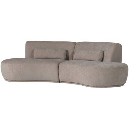 WOOOD Batavier Half Ronde Bank 4-Zits - Polyester - Velvet Zand