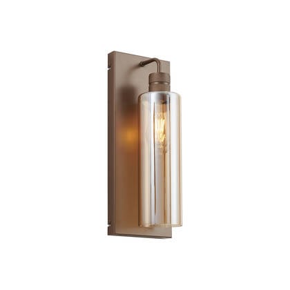 QAZQA Hotel Chique wandlamp donker brons met amber glas - Stavelot afbeelding