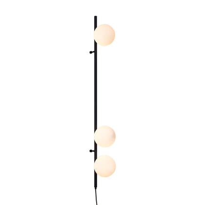 QAZQA Design wandlamp zwart met mat glas 3-lichts - Vertical afbeelding
