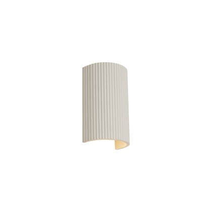 QAZQA Scandinavische wandlamp beige halfrond 2-lichts - Plaster afbeelding