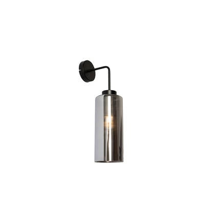 QAZQA Smart wandlamp zwart met smoke glas incl. Wifi ST64 - Laura afbeelding