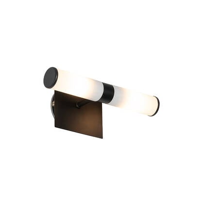 QAZQA Smart badkamer wandlamp zwart IP44 2-lichts incl. 2 Wifi G9 - afbeelding