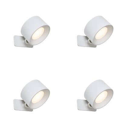 QAZQA Set van 4 moderne wand- en plafondlampen wit incl. LED afbeelding