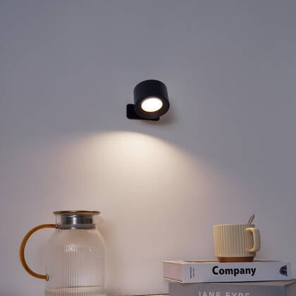 QAZQA Moderne wand- en plafondlamp zwart incl. LED oplaadbaar - afbeelding