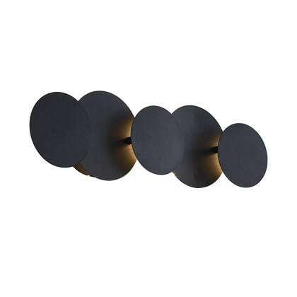 QAZQA Moderne wandlamp zwart incl. LED 3-staps dimbaar 5-lichts - afbeelding