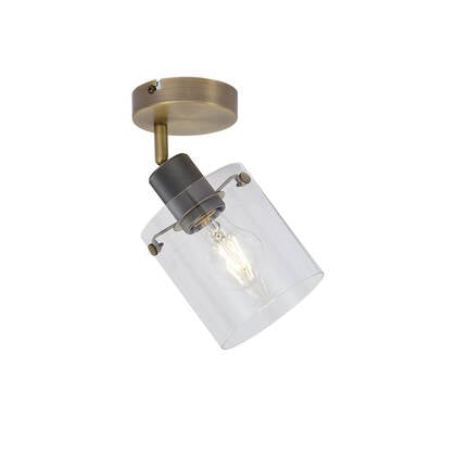QAZQA Design wandspot brons met helder glas - Domo afbeelding
