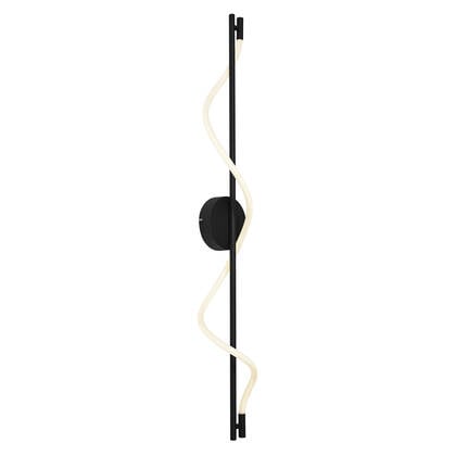QAZQA Moderne wandlamp zwart incl. LED 3-staps dimbaar - Twirl afbeelding