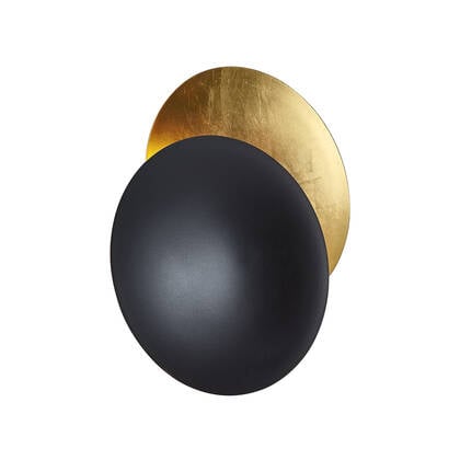 QAZQA Moderne wandlamp zwart met goud 34.5cm 2-lichts - Sunrise afbeelding