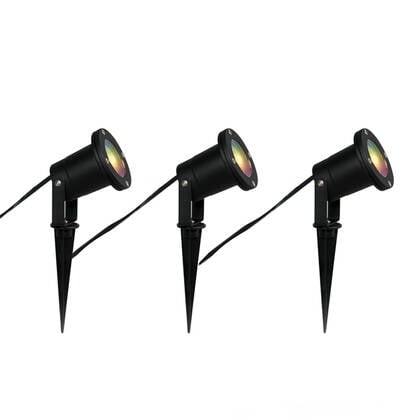 QAZQA Set van 3 smart tuinspots zwart incl. snoer en stekker 230cm afbeelding