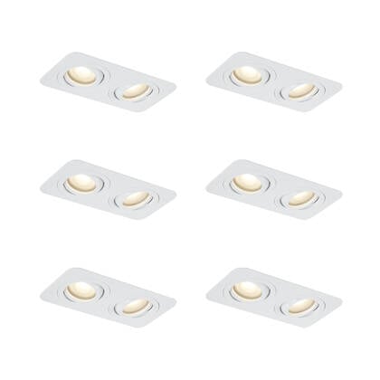 QAZQA Set van 6 afgeronde inbouwspots wit GU10 50mm draai- en afbeelding