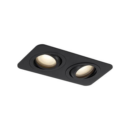 QAZQA Afgeronde inbouwspot zwart GU10 50mm draai- en kantelbaar IP44 afbeelding