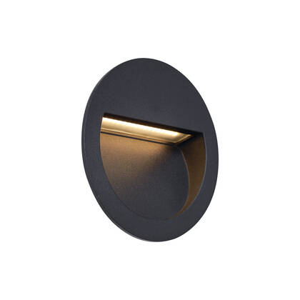 QAZQA Moderne inbouw wandlamp zwart incl. LED IP65 - Gem afbeelding