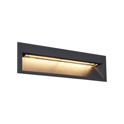 QAZQA Moderne inbouw wandlamp zwart 28cm incl. LED IP65 - Mert afbeelding