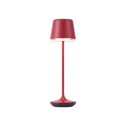 QAZQA Tafellamp rood incl. LED IP65 oplaadbaar met laadstation - afbeelding