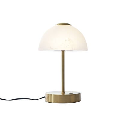 QAZQA Design tafellamp goud met opaal glas incl. LED dimbaar - Joya afbeelding