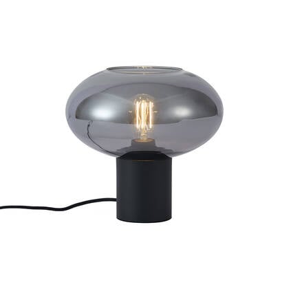 QAZQA Design tafellamp zwart met smoke glas - Umbrella afbeelding