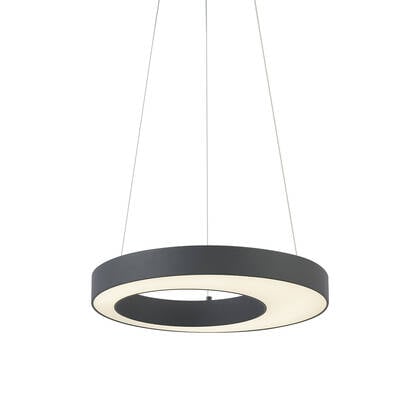 QAZQA Moderne hanglamp zwart 50cm incl. LED 3-staps dimbaar - afbeelding