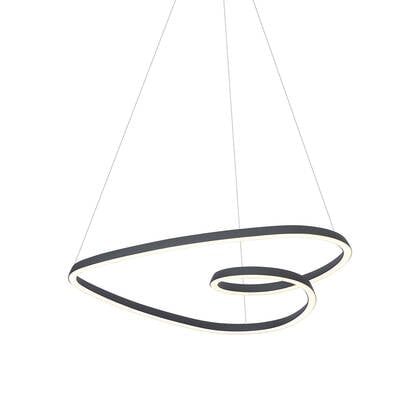 QAZQA Scandinavische hanglamp zwart 72cm incl. LED 3-staps dimbaar - afbeelding