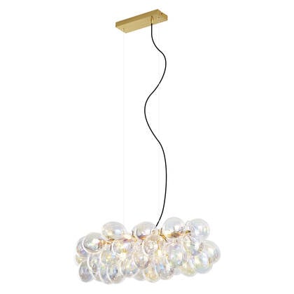 QAZQA Design hanglamp goud met regenboog glas 8-lichts - Uvas afbeelding