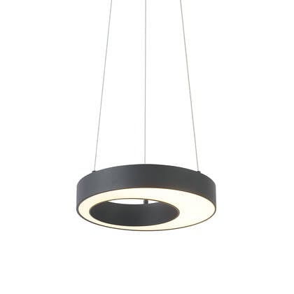 QAZQA Moderne hanglamp zwart 35cm 3-staps dimbaar - Organici afbeelding