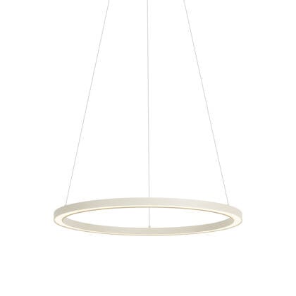 QAZQA Design hanglamp beige 60cm incl. LED 3-staps dimbaar - Girello afbeelding