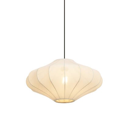 QAZQA Japandi hanglamp beige met stoffen kap 50cm - Plu afbeelding