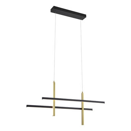 QAZQA Design hanglamp H zwart met goud incl. LED 3-staps dimbaar- Joy afbeelding