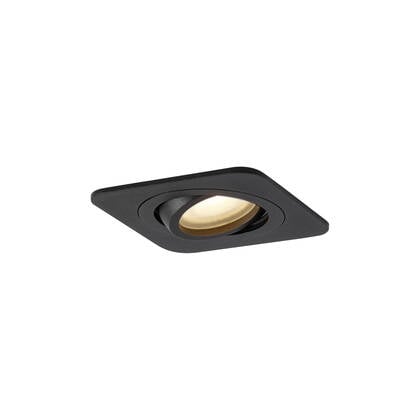 QAZQA Set van 6 Afgeronde inbouwspot zwart GU10 50mm draai- en afbeelding
