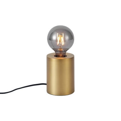QAZQA Moderne tafellamp messing 13cm - Cylinder afbeelding