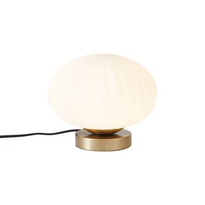 QAZQA Design tafellamp messing met opaal glas - Mochi afbeelding