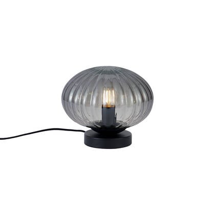 QAZQA Design tafellamp zwart met smoke glas - Mochi afbeelding