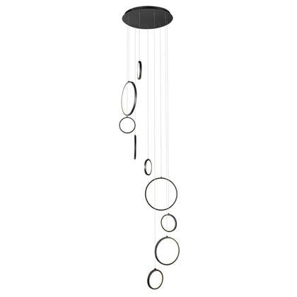 QAZQA Design hanglamp zwart 9-lichts incl. LED 3-staps dimbaar - Vide afbeelding
